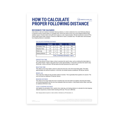 guide on calculating proper following distance